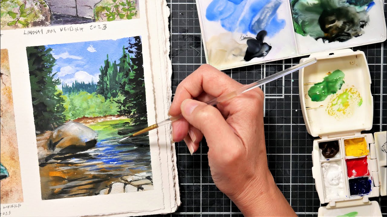 Let's Paint a Lake in Gouache!
