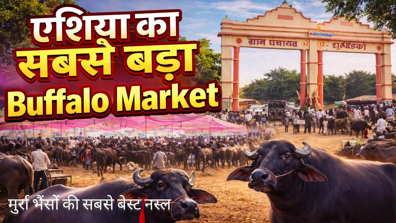 एशिया का सबसे बड़ा भैंसों का बाजार | 1 से 2 लाख की मुर्रा भैंस | मंदसौर धुंधडका #video #viralvideos 