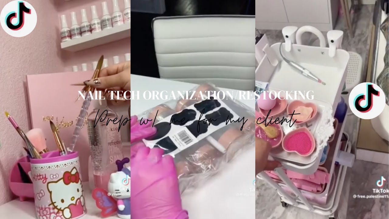 Nail Tech Organization/Restocking Tiktok Compilation 💅