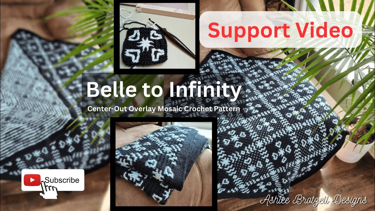 Belle to Infinity; Center-Out Overlay Mosaic Crochet Pattern using Furls Wander Yarn