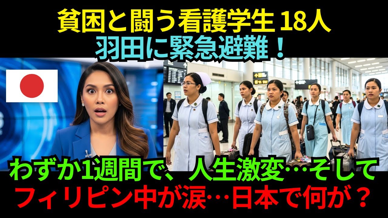 貧困と闘うフィリピン看護学生18人が羽田に緊急避難！わずか1週間で人生が激変…日本医療と無償の愛にフィリピン中が号泣！【海外の反応】