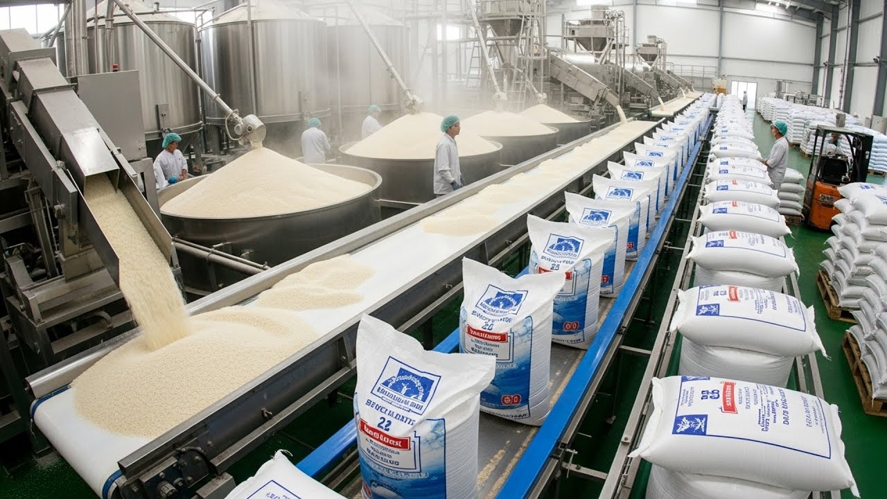 Cómo se hace el arroz blanco en la fábrica
