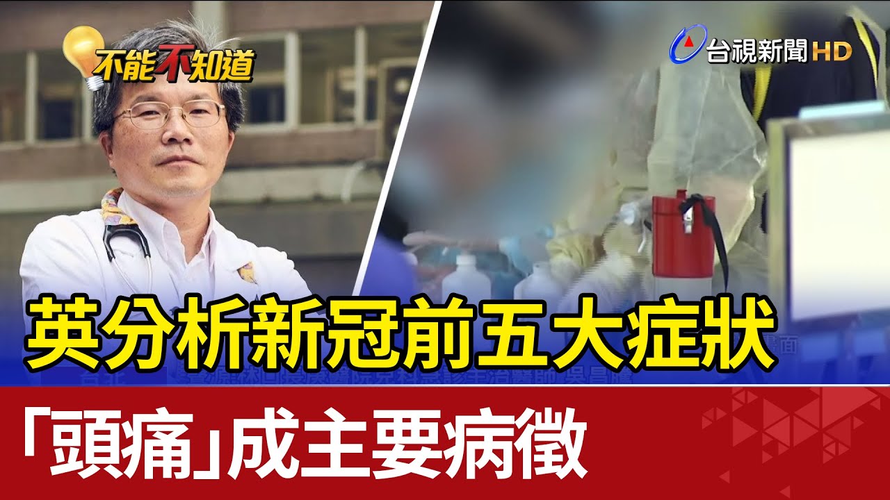 英分析新冠前五大症狀 「頭痛」成主要病徵