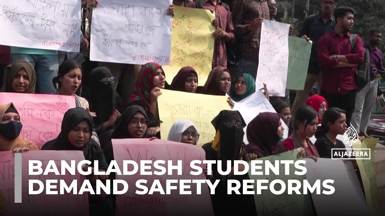 Bangladesh protests: Students rally in Dhaka against rape and violence