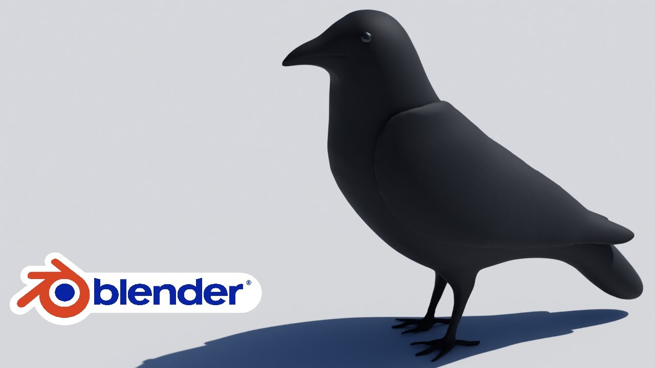 Blender 3.3 Sculpting - Crow modelling tutorial / Bird making tutorial