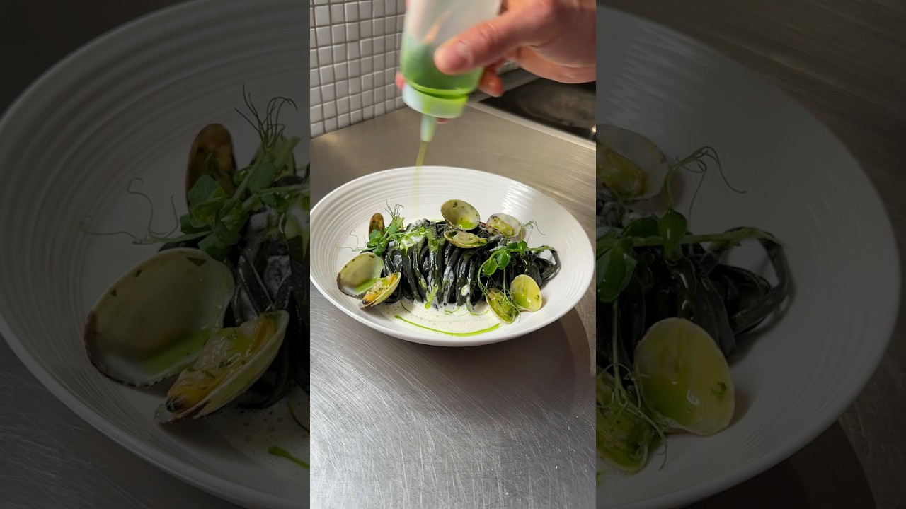 ASMR Squid Ink Pesto Pasta