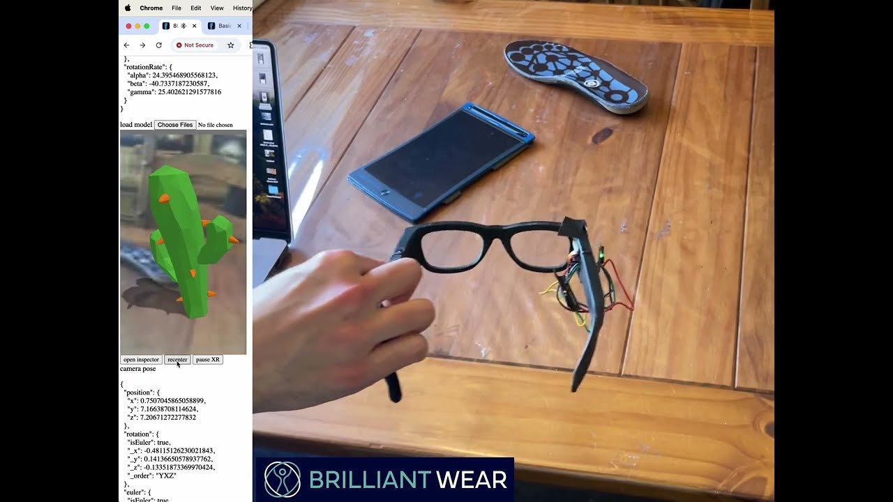 8thWall positional tracking on SmartGlasses | Brilliant Wear SDK