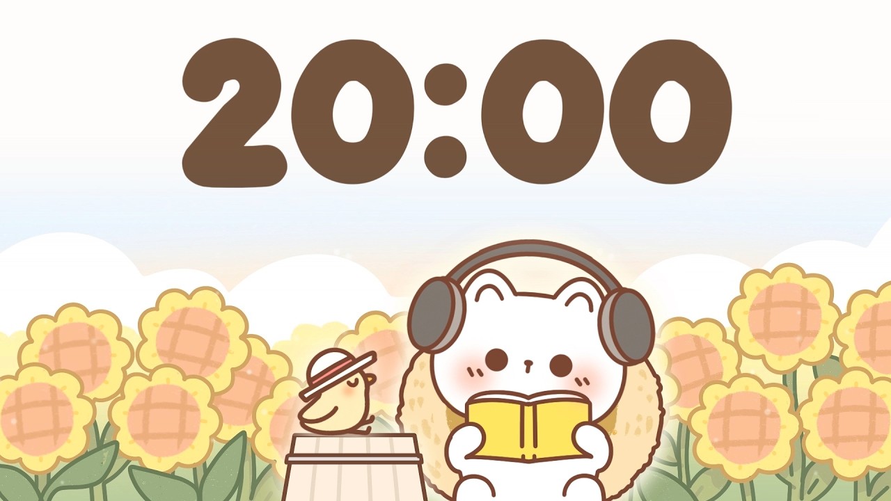 20 Minute Timer 🐱 Study Timer for Classroom Focus