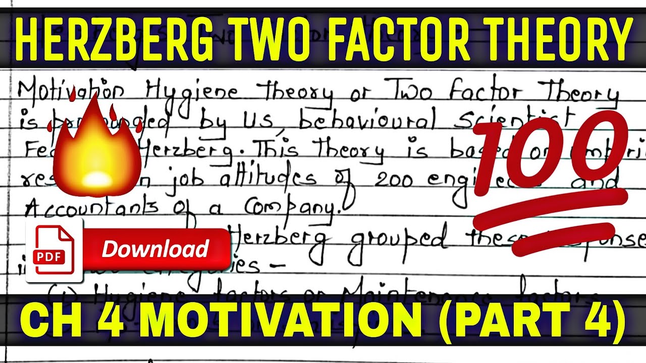 Herzberg Two Factor Theory | Motivation ( Part 4) | (RBSE) Business Studies Class 12 |