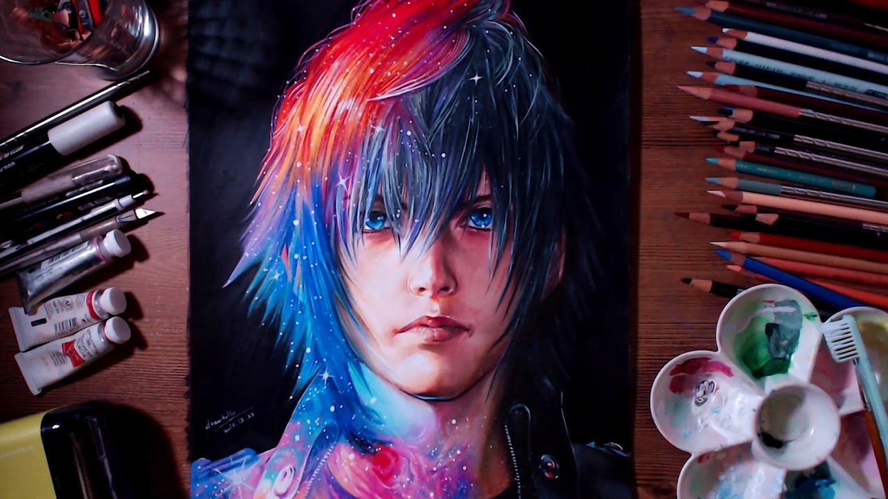 Final Fantasy XV: Noctis - Speed drawing | drawholic