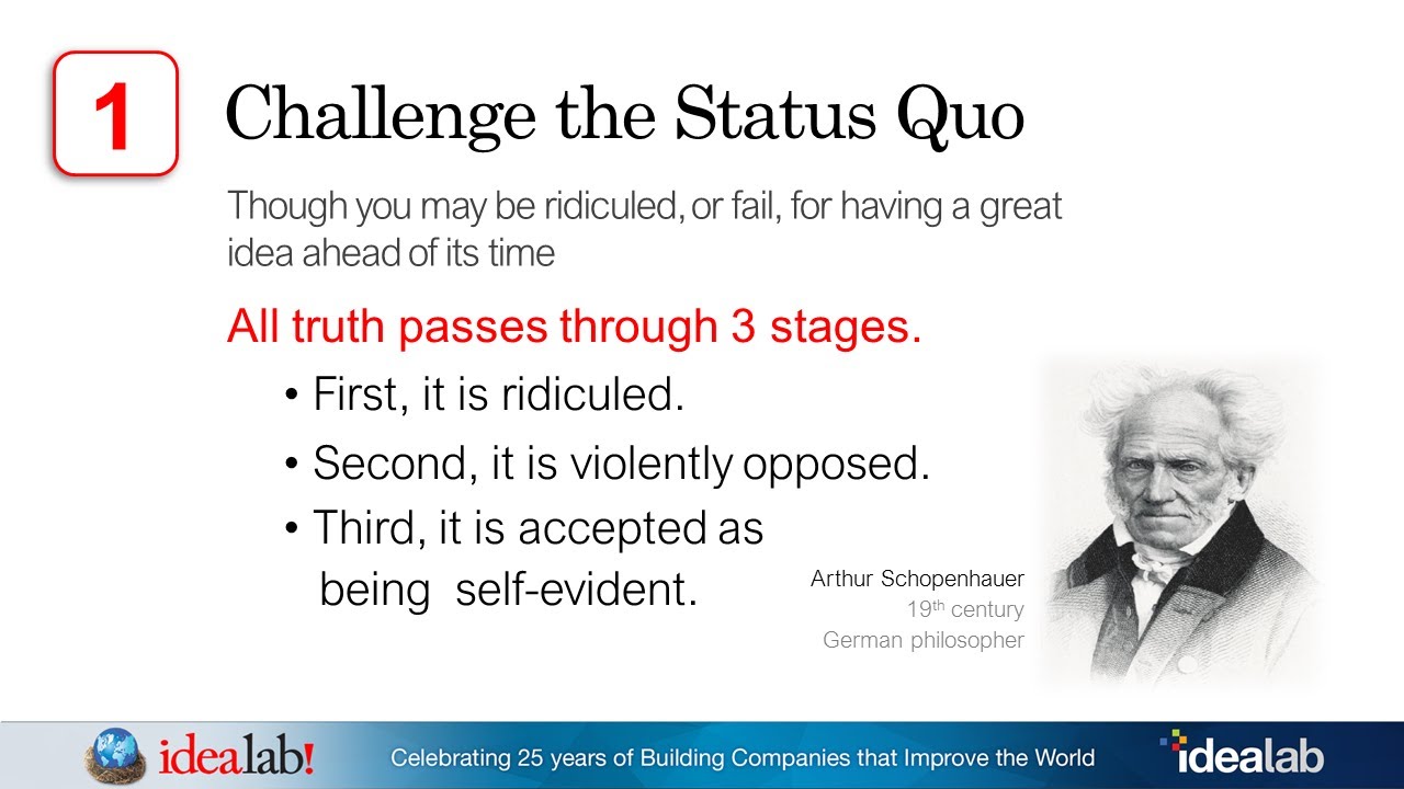 Challenge the Status Quo (Bill Gross Idealab) Lesson 1