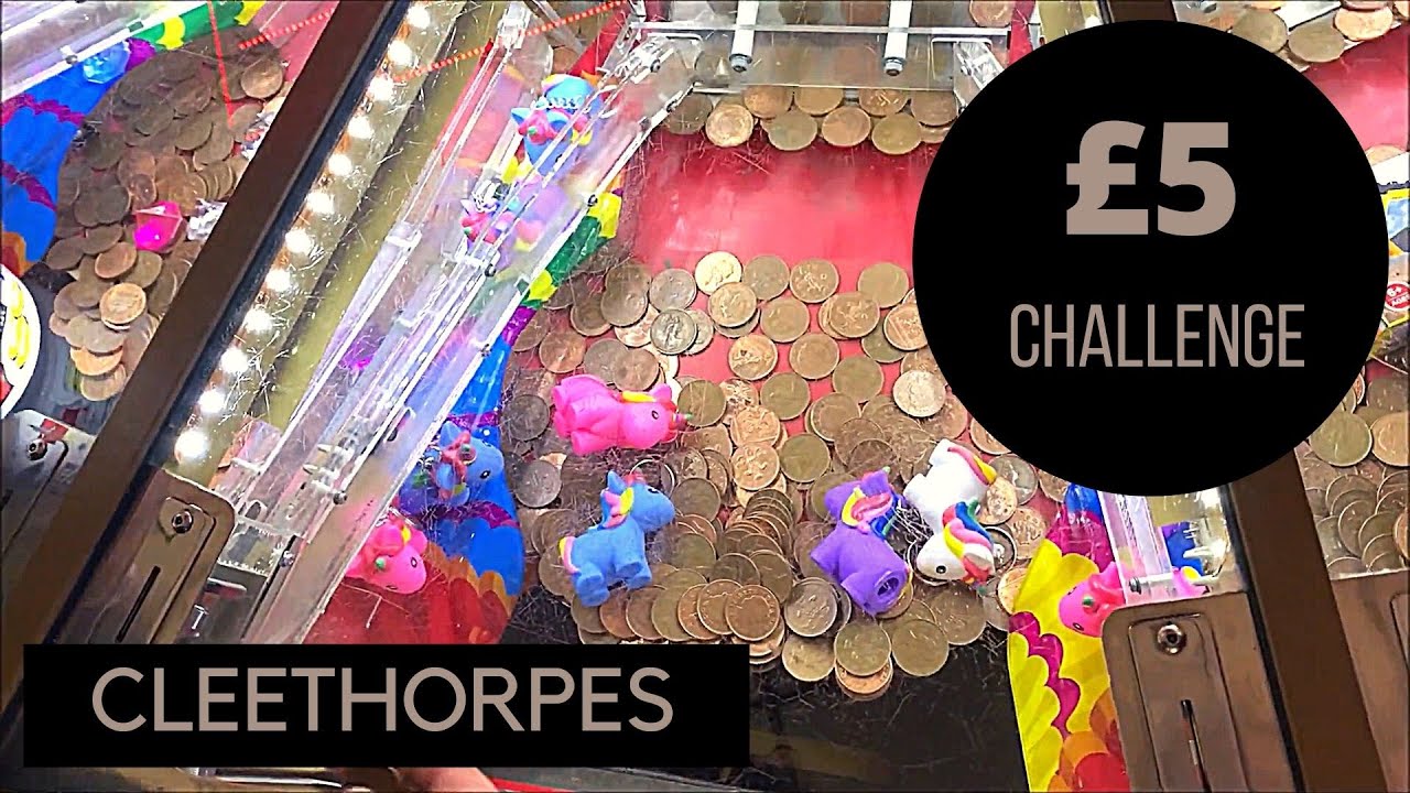 £5 CHALLENGE | CLEETHORPES | Playing 2p Coin Pusher Amusement Arcades | Challenge 1