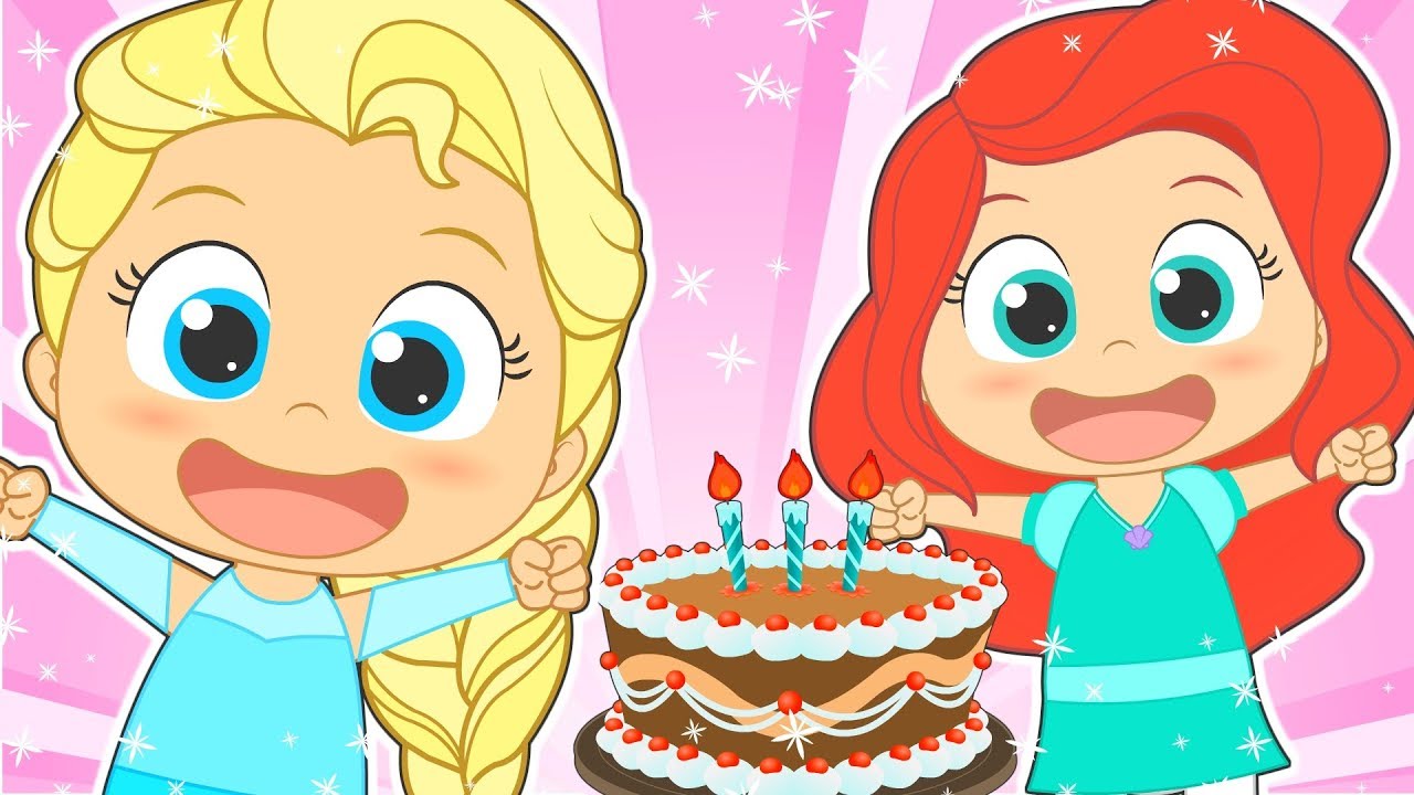 HAPPY BIRTHDAY with Disney Princess | Party songs for kids in english