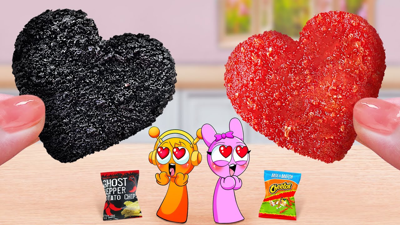 Help Sprunki 💖 Make Miniature Fried Chicken Heart Shape Cheetos and Ghost Pepper 💘 Mina Mini Kitchen