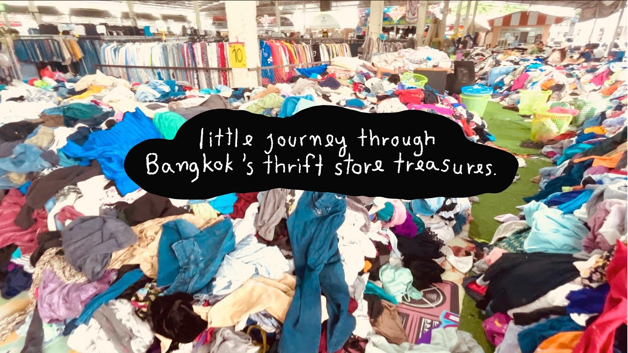 Walking tour, Bangkok's secondhand market, thrift store shops, ambient sound,  relaxing video