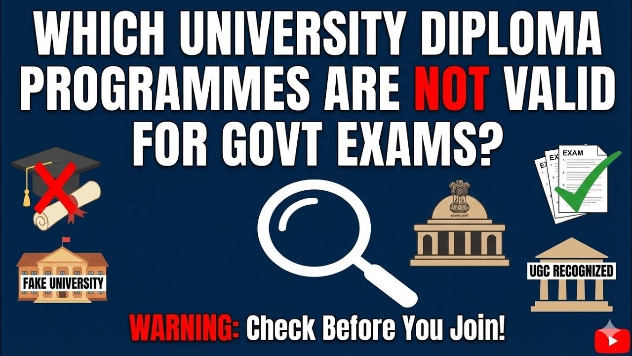 Valid and Invalid Diploma Programme from various universities.