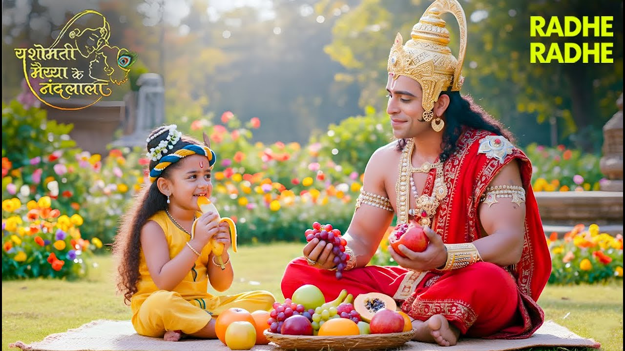 श्री कृष्णा लीला | हनुमान जी ने अपने हाथों से बाल कान्हा को फल खिलाया | YMKN | Radhe Radhe | Bhakti