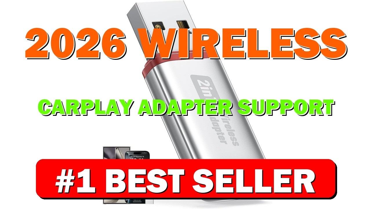 2026 Wireless CarPlay Adapter Support Apple CarPlay & Android Auto, 2-in-1 USB - B0GDXM7MV7