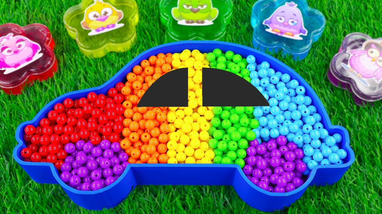 ASMR Video | How To Make Rainbow Car Bathtub With Mixing Beads | Satisfying Idea By Yo Yo