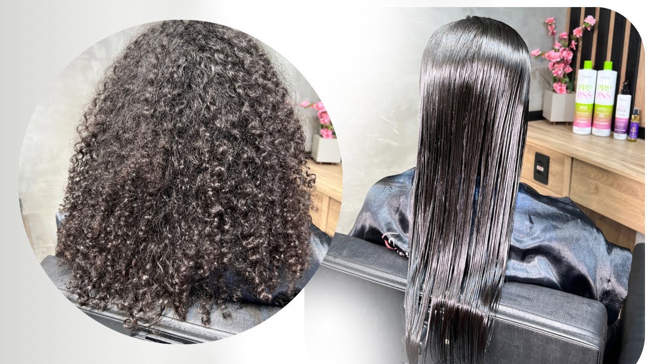 PROGRESSIVA SEM FORMOL EM CABELOS CACHEADOS - ALISAMENTO DEFINITIVO DE PRIMEIRA #liso #hair #alisada