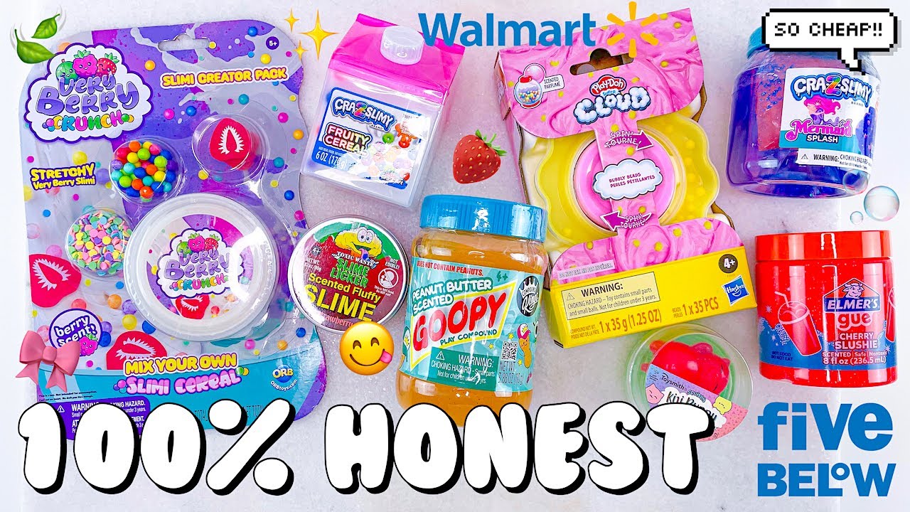 Обзор слаймов из магазина по цене до 6 долларов 🎀 Walmart против Five Below! Слайм за 2 доллара?