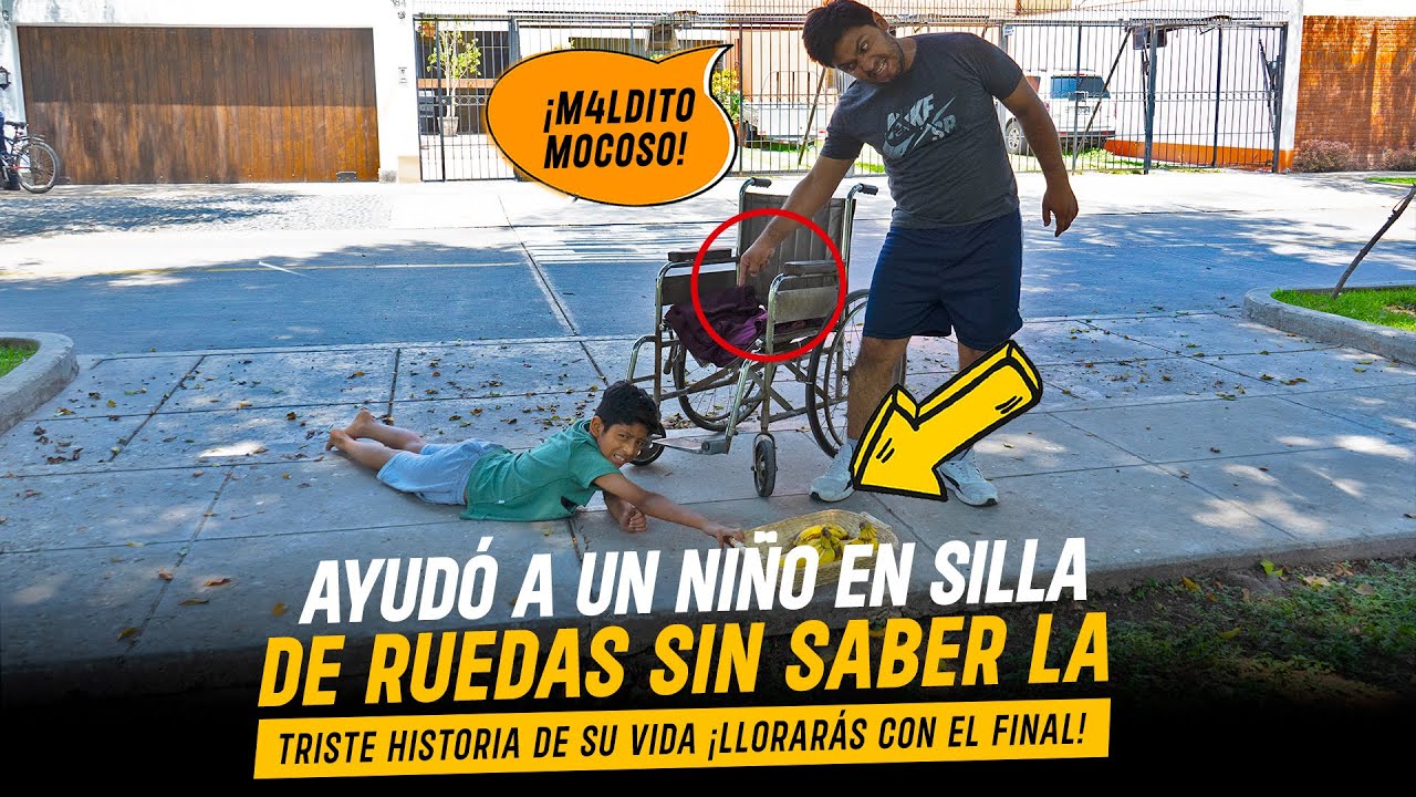 Un Ángel ayudó a niño en silla de ruedas y a su abuelo enfermo | Generosa mujer ayudó a niño lisiado