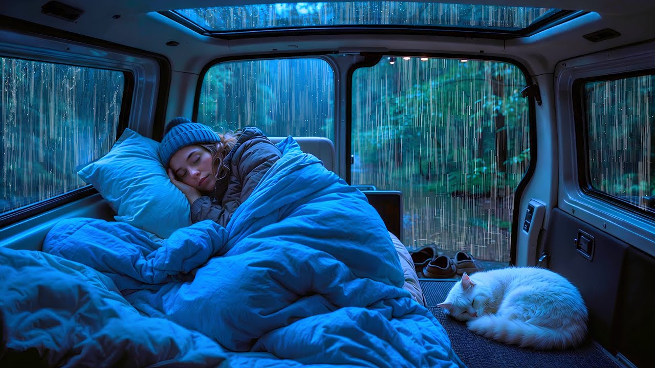 Deep Sleep with Gentle Rain Sounds on Car Roof | Relaxing Rain for Stress Relief