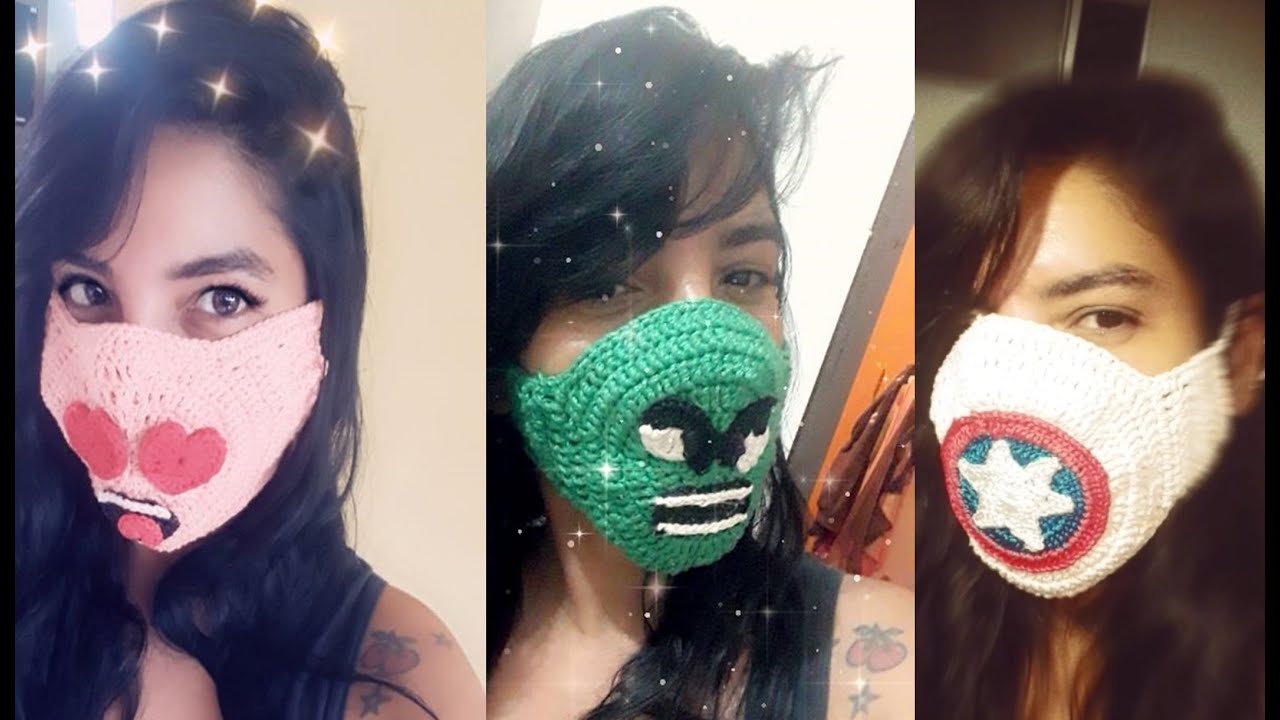 passo a passo mascaras de proteção divertidas em croche fácil de fazer e rápida 😷