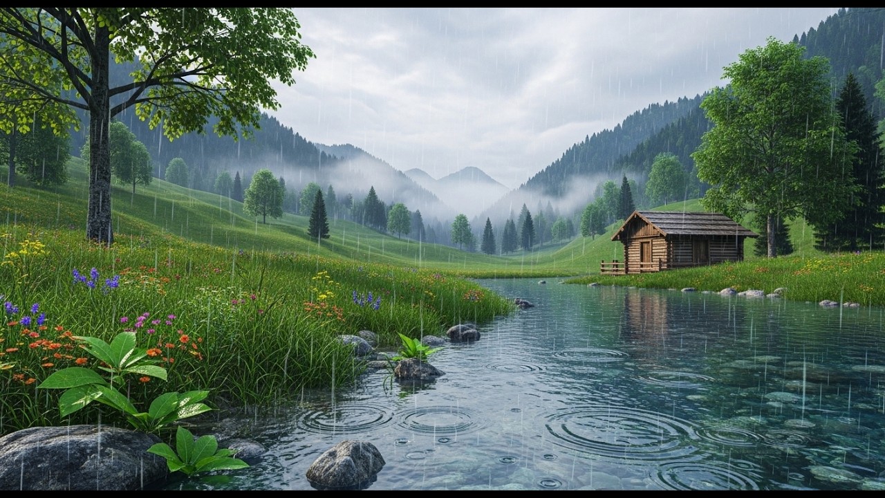 Beautiful Rain in Nature 🌧️ Relaxing Rain Sounds in a Peaceful Valley | ASMR Ambience