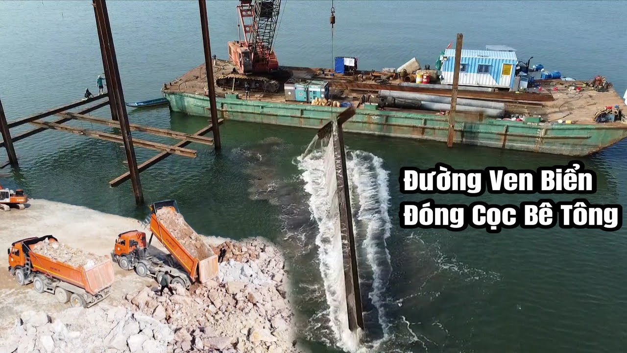 Đường Ven Biển Hà Tiên Đã Đóng Cừ Bê Tông Đầu Tiên Tại Mũi Ông Cọp