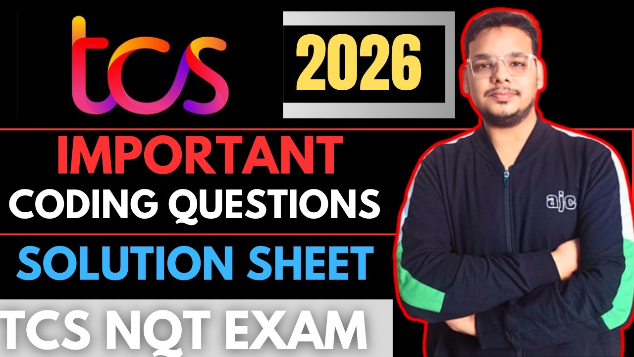 TCS NQT Coding Questions Sheet for Upcoming TCS Exam | TCS NQT Coding Preparation 2026