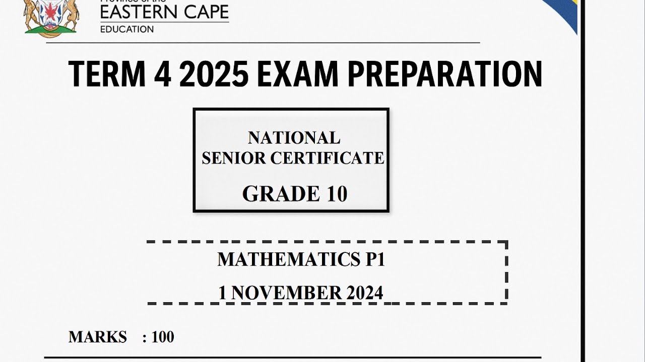 Mathematics Grade 10 November 2024 Paper 1 EC (Term 4 Revision 2025) @mathszoneafricanmotives