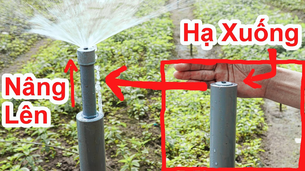 B&eacute;c Tưới Nước N&Acirc;NG L&Ecirc;N  Khi Bật Nước HẠ XUỐNG Khi Tắt Nước Cực Hay / Chế B&eacute;c Phun . sprinkler moves