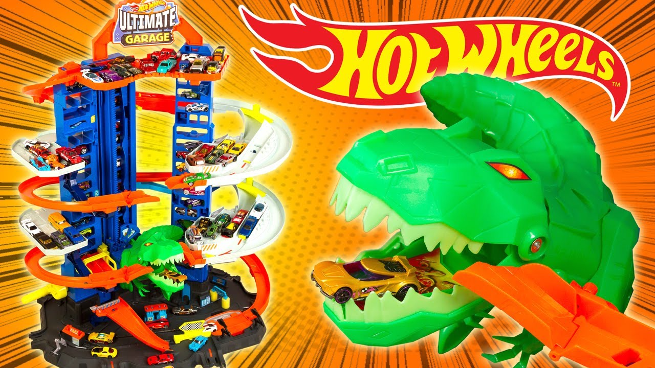 HOT WHEELS Le ULTIMATE GARAGE T-REX Géant de Noel Unboxing Français Méga Garage