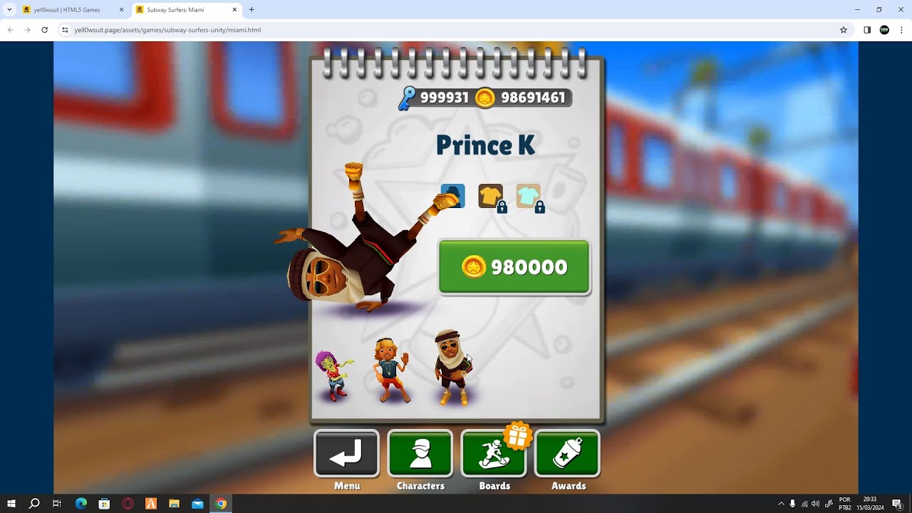 MOEDA E CHAVE INFINITA NO SUBWAY SURFERS