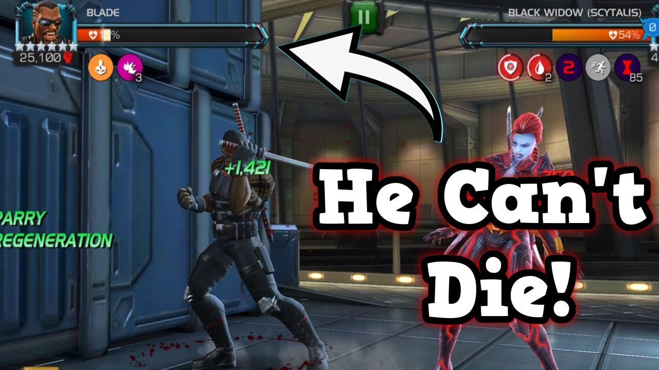 Blade Completely 1 Shots 8.1.6! 6 Star Rank 5 Blade Gameplay! | Marvel Contest of Champions