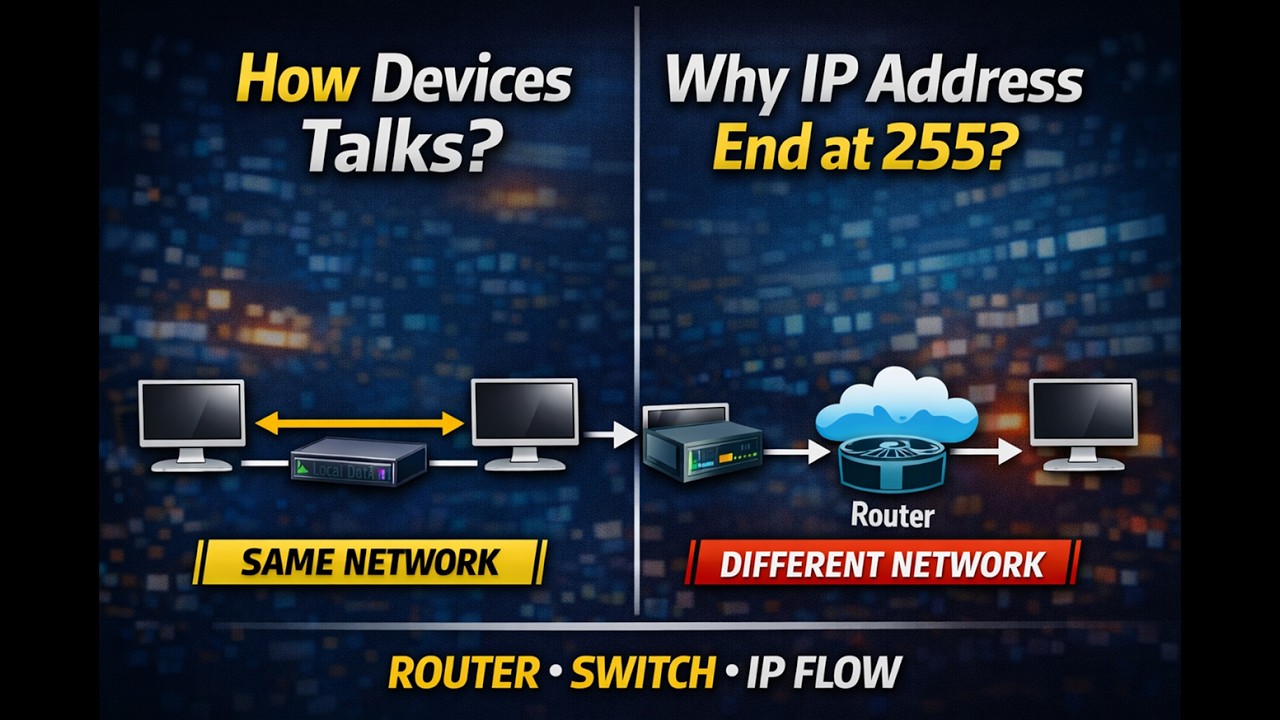 How Devices Talks | Why IP Address Ends at 255 |  Same Network vs Different Network | CCNA | CCNP
