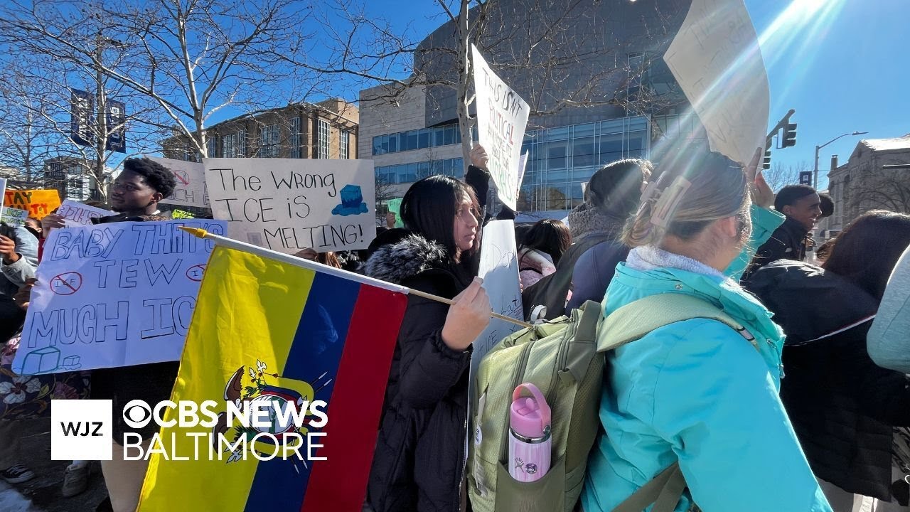 Baltimore students walk out of class to protest ICE operations