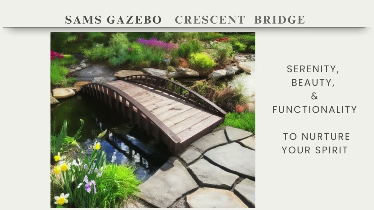 How to create a Japanese landscape ambiance with Crescent Japanese Garden  Bridges by SamsGazebo.com