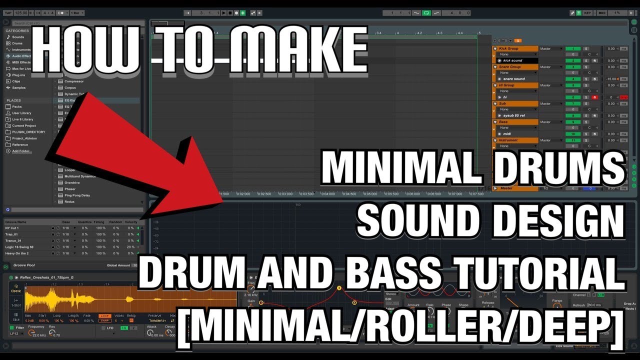 Minimal Drum Break Sound Design Drum and Bass in Ableton Live tutorial #020