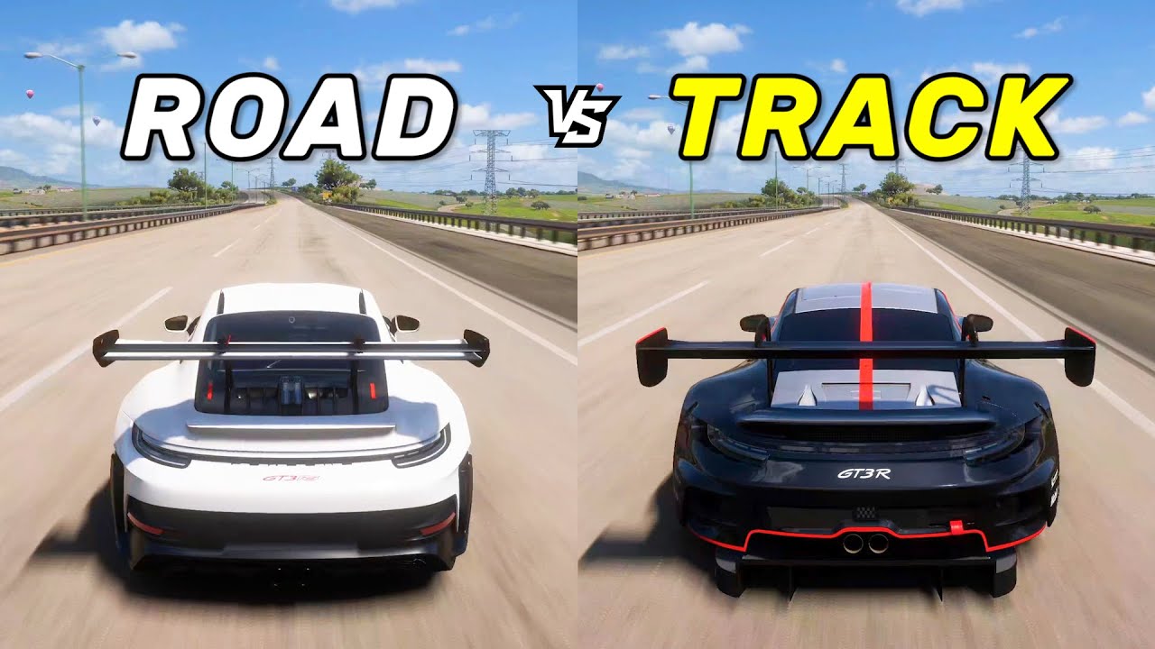 Forza Horizon 5 Speed Battle - 2023 Porsche 911 GT3 RS vs GT3 R, Road vs Track (Which is faster?)