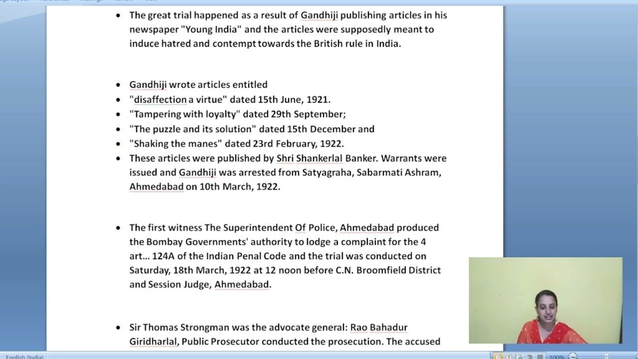 THE GREAT TRIAL OF MK GANDHI IN LAW AND LAWYERS FULLY EXPLAINED IN ENGLISH BY LEGAL KNOWLEDGE