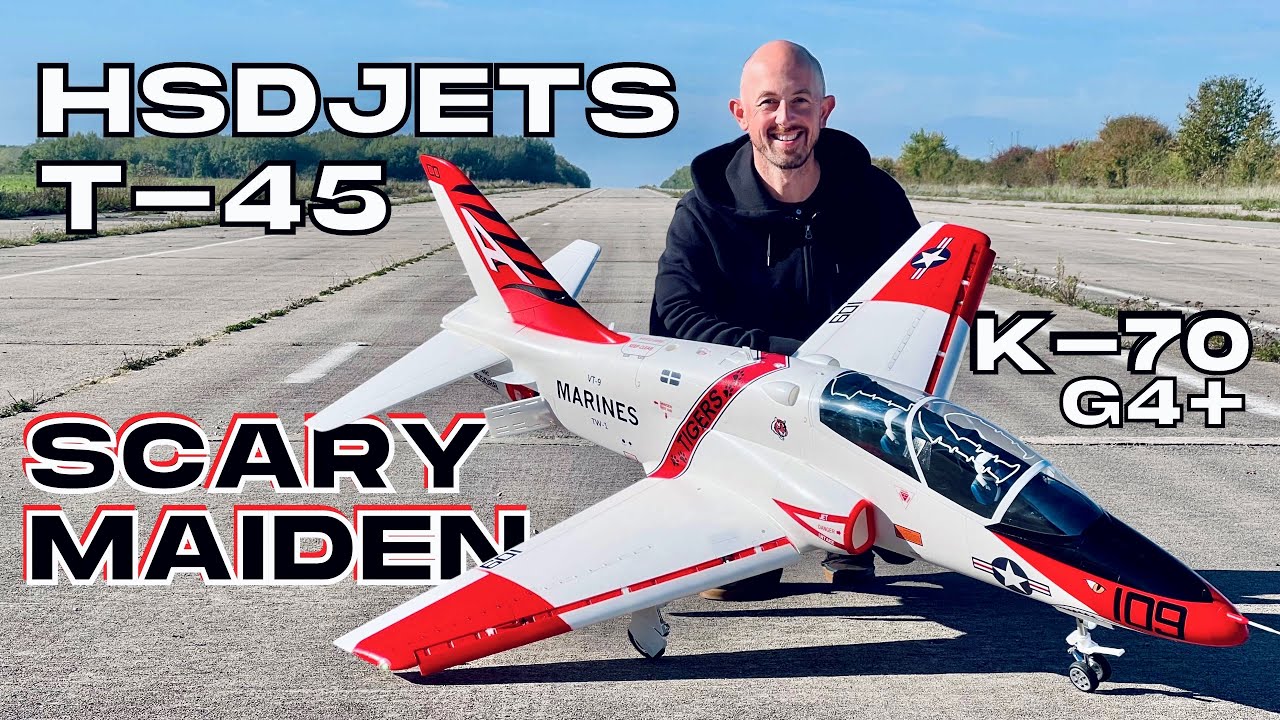 VERY SCARY Turbine Jet MAIDEN • HSDJETS T-45  K70G4+  RC PLANE • (English/Français 4K 60fps HDR)