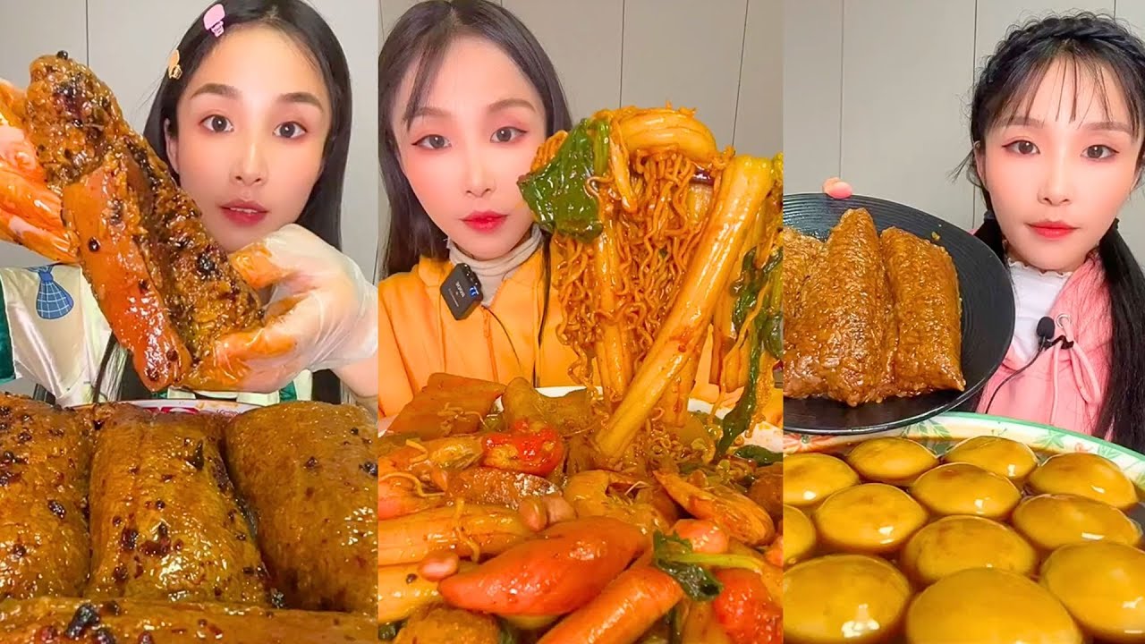Insane Chinese Takeout Mukbang | Spicy Noodles, Rice Rolls & Crunchy Chicken ASMR #406