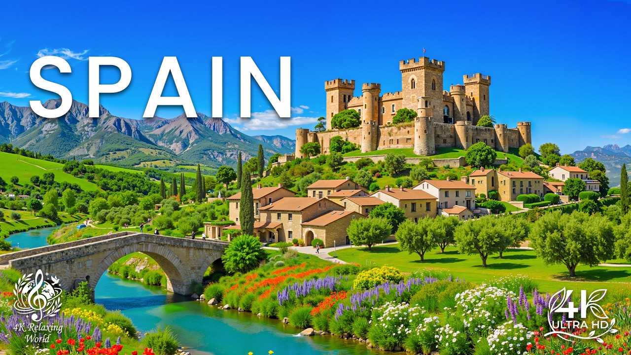 Spain 4K - Explore Historic Cities and Stunning Coastlines With Calming Piano Music