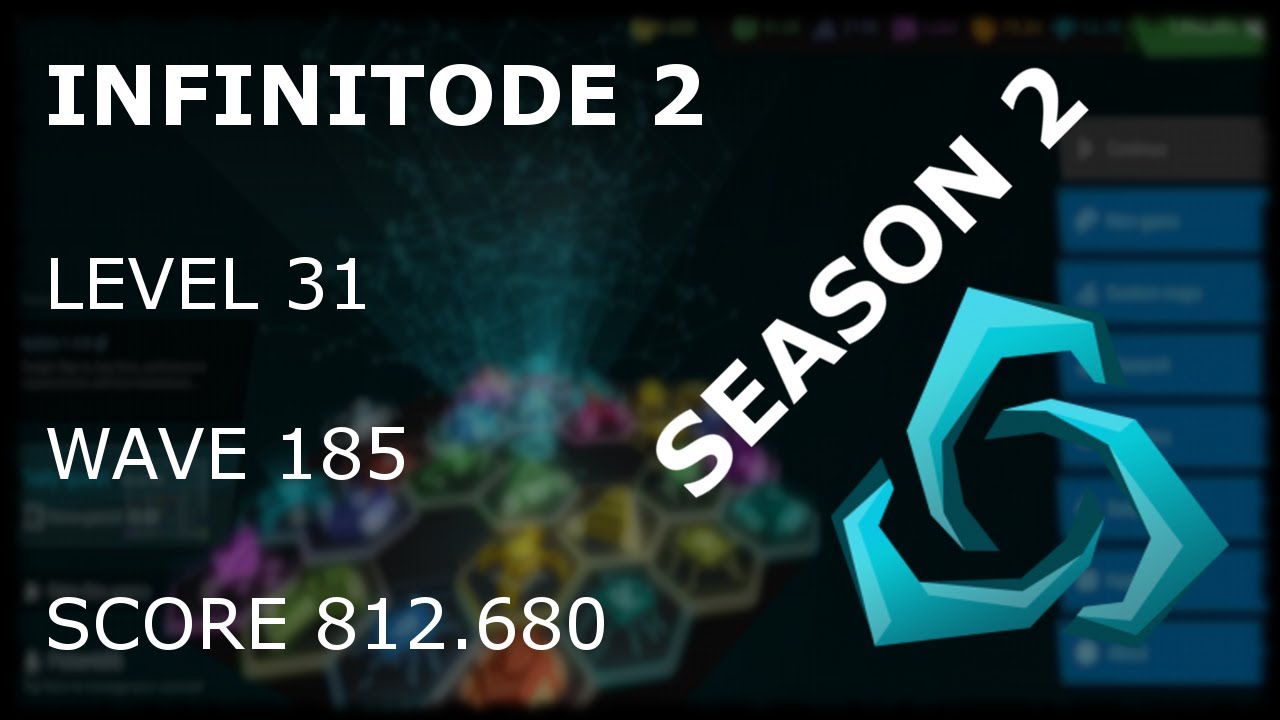 Infinitode 2 - Season 2 - Level 3.1 Wave 185 [812.680 Score]