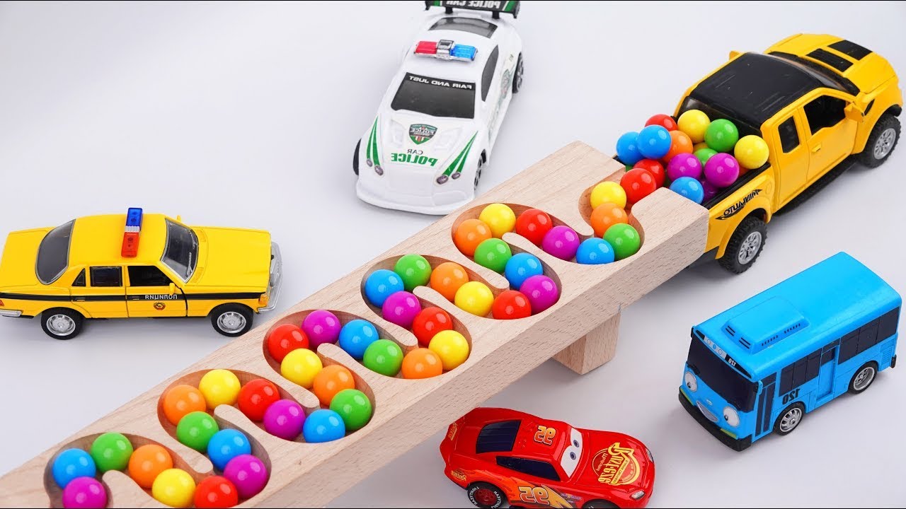 Marble Run Race ☆ HABA Slope with Dump Truck, Garbage Truck & Rescue Vehicles | Compilation #28