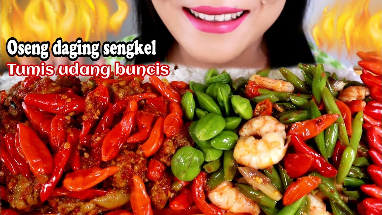 ASMR OSENG MERCON, TUMIS UDANG BUNCIS, PETE | ASMR MUKBANG INDONESIA