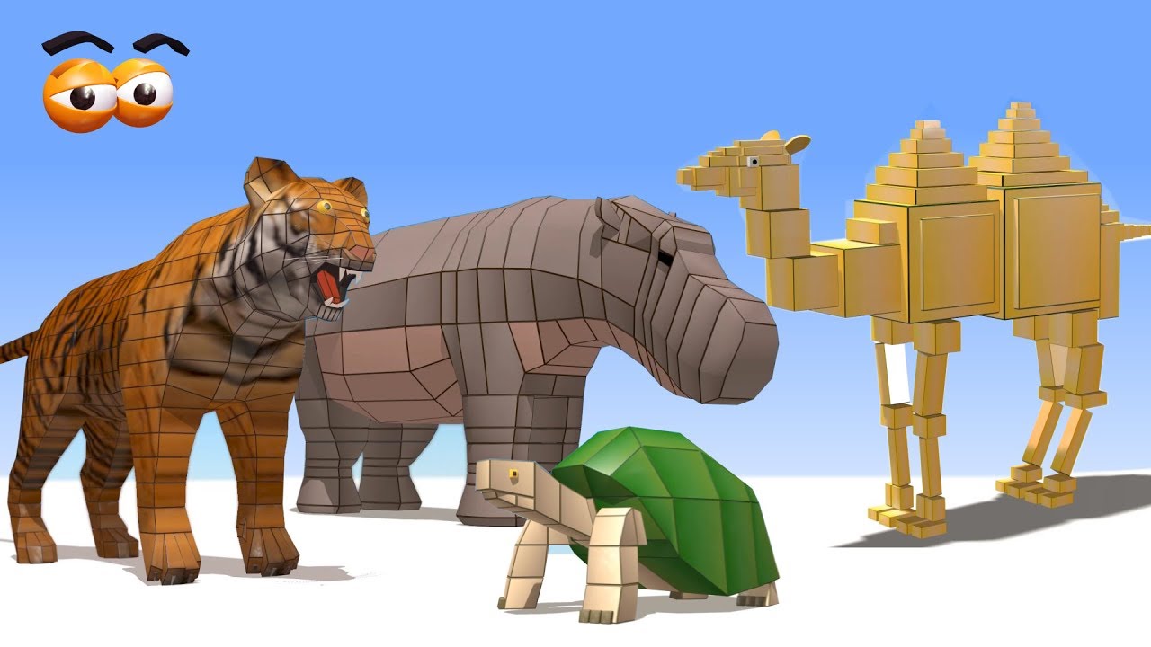 CUBE BUILDER for KIDS (HD) - Various Animals Compilation (5) - AApV