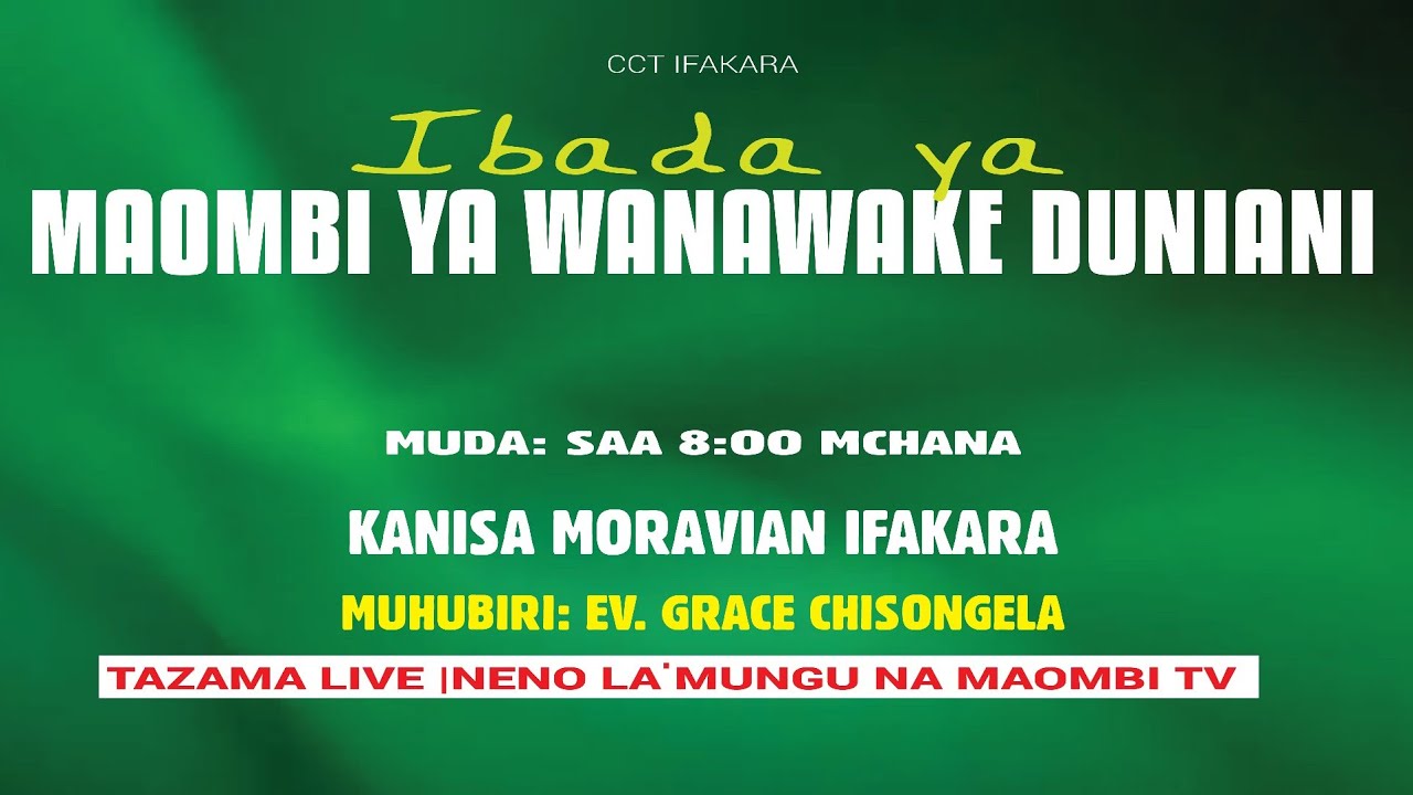 LIVE MAOMBI YA WANAWAKE DUNIANI 06.03..2026 |MORAVIAN IFAKARA  |EV. GRACE CHISONGELA